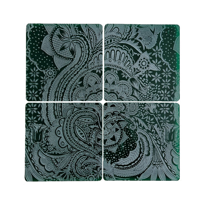 Green Floral Coasters