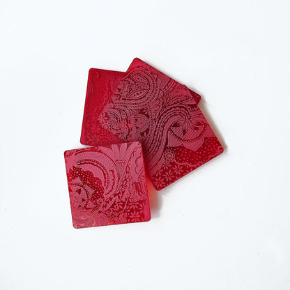 Red Floral Coasters