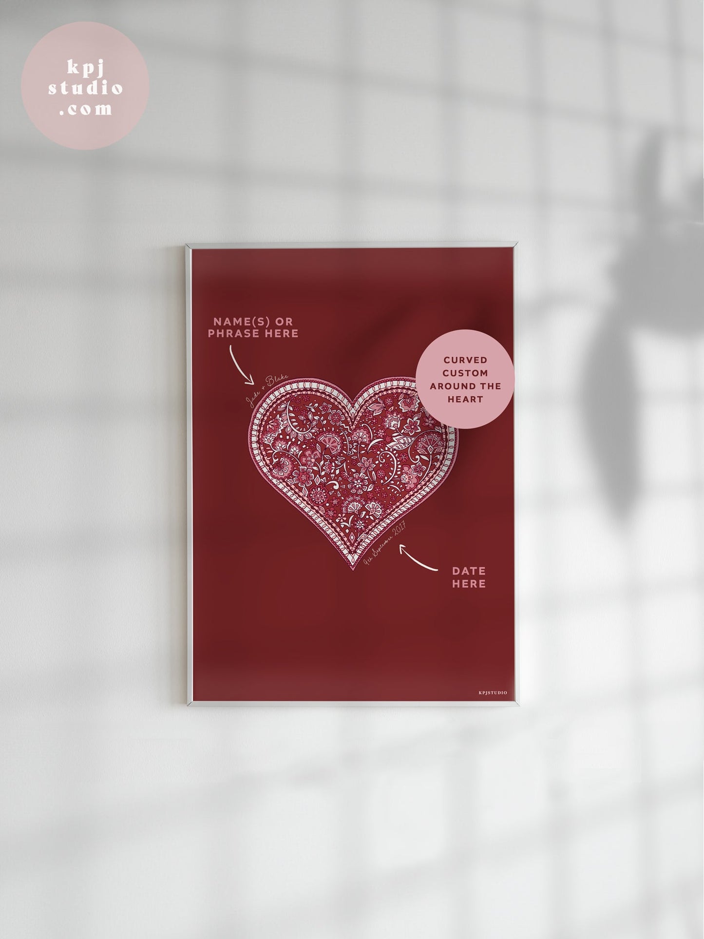 Custom Red Heart Print