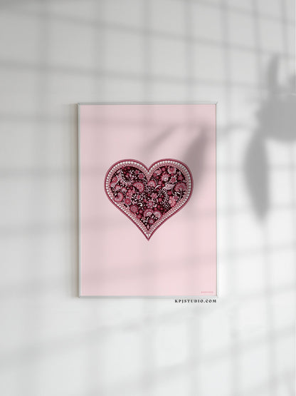 Custom Red Heart Print