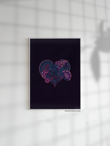 Custom Colour Heart Bouquet Print