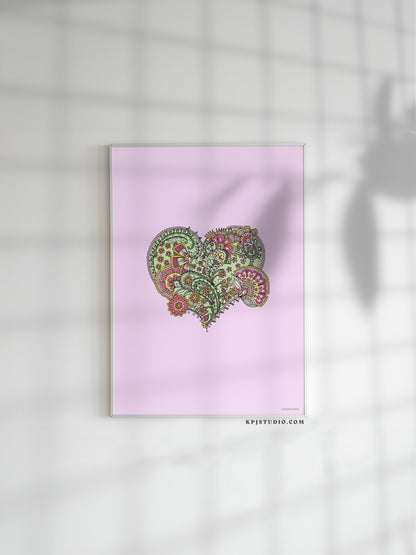 Custom Colour Heart Bouquet Print