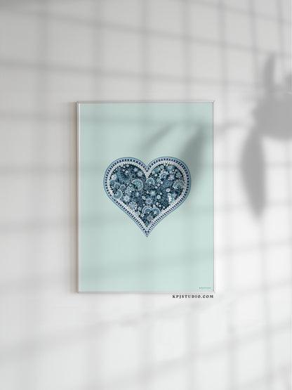 Custom Colour Heart Print