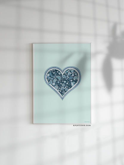 Custom Red Heart Print