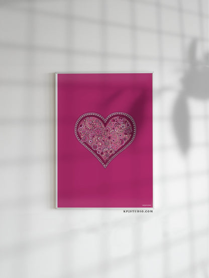 Custom Red Heart Print