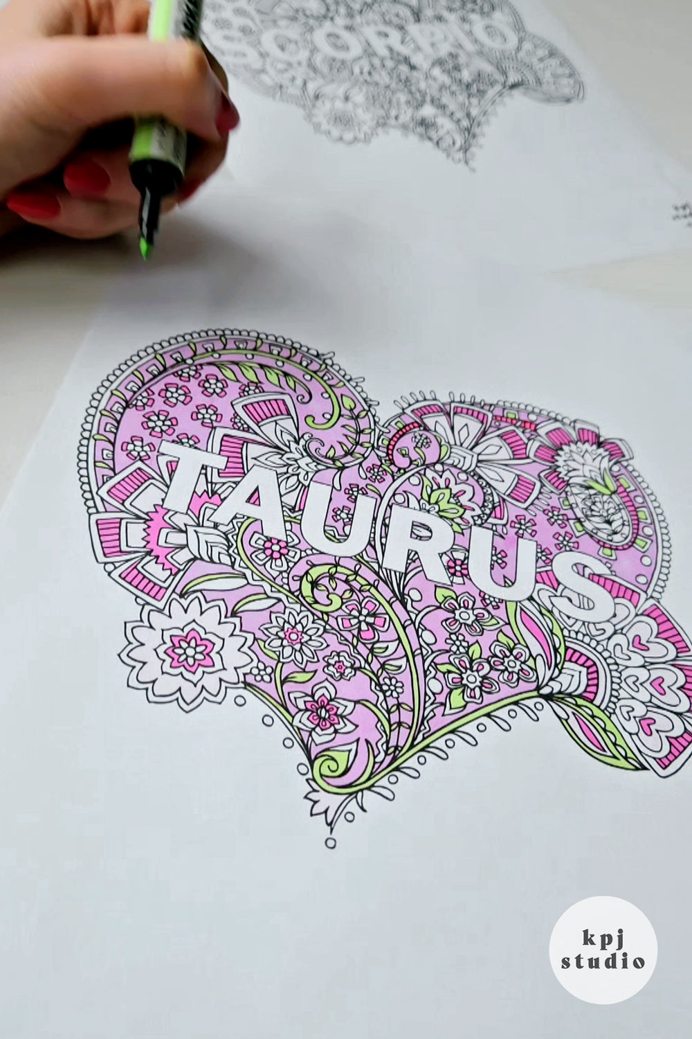 Heart Bouquet 12 Zodiac Colouring Pages